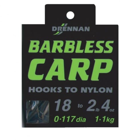 Drennan Barbless Carp Hooks To Nylon