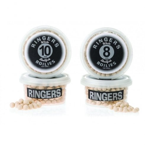 Dynamite Baits Ringers White, Red & Yellow Shellfish Match Boilies 100g