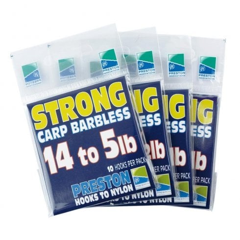 Preston Innovations Strong Carp Barbless Hooks To Nylon