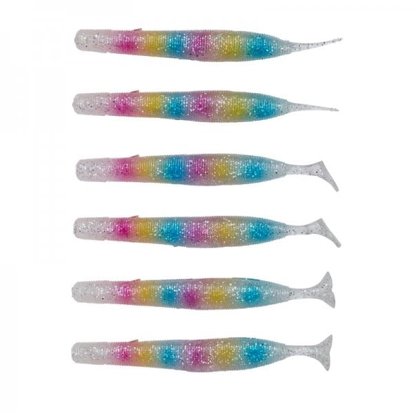 Close up of the three tail types: paddletail, pintail and pulsetail