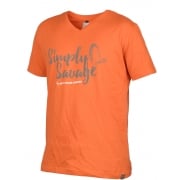 Simply Savage V-neck Tee Shirt Orange